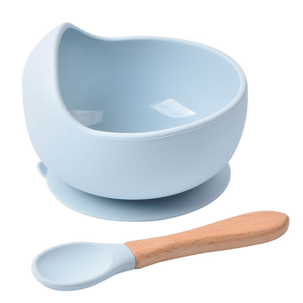 Silicone Baby Feeding Suction Bowl With Spoon