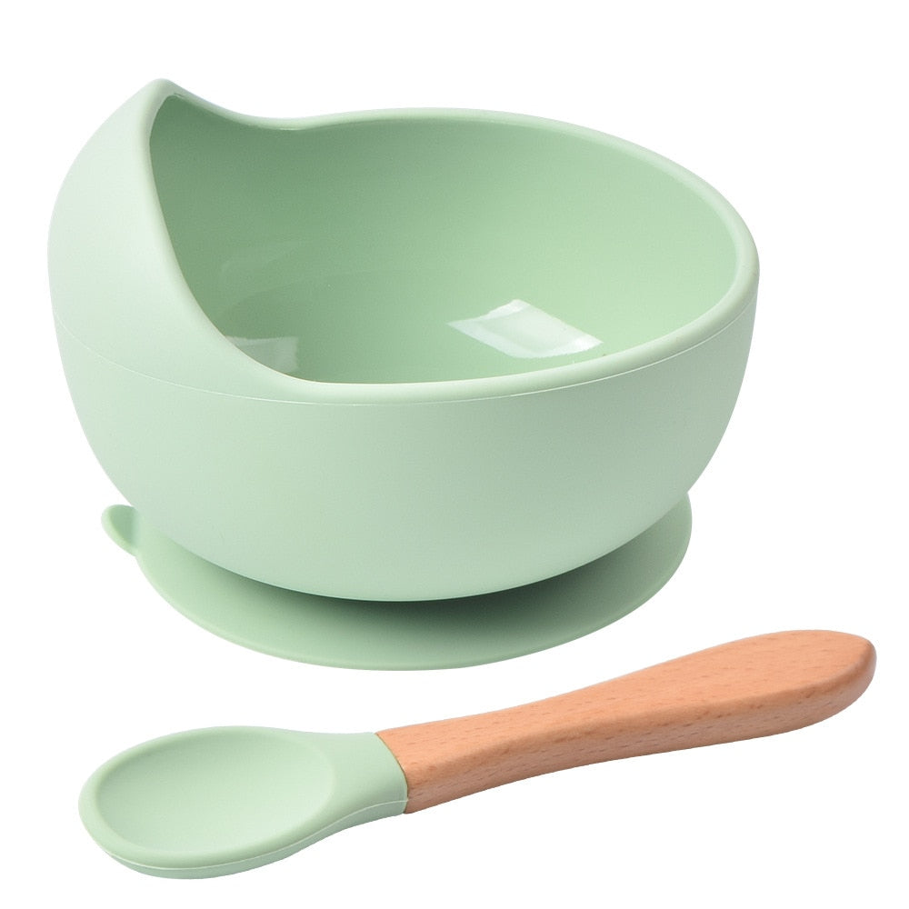 Silicone Baby Feeding Suction Bowl With Spoon