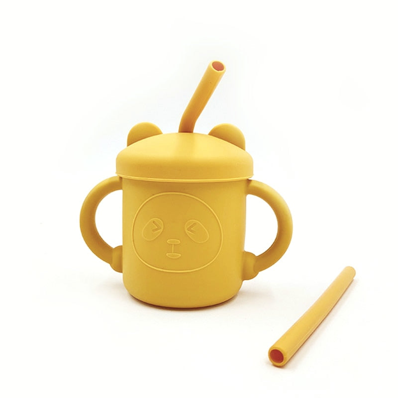 Silicone Training Cup with 2 x Straws