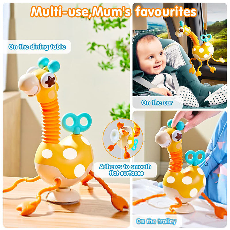 Montessori Baby Sensory Pull String Giraffe Toy