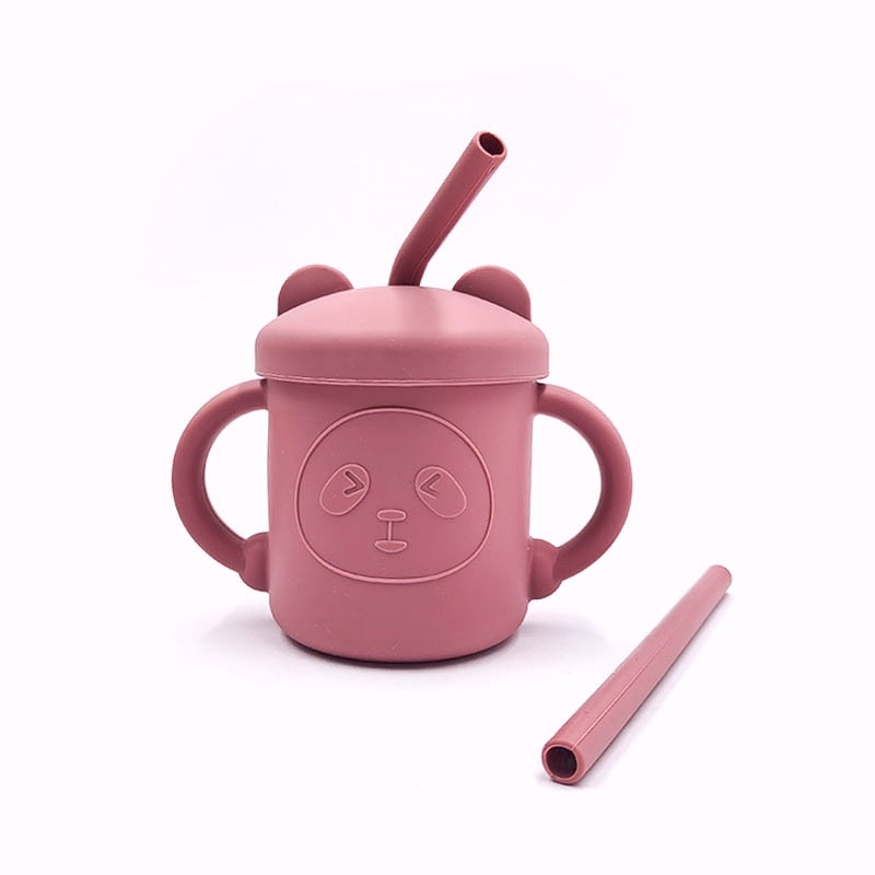 Silicone Training Cup with 2 x Straws