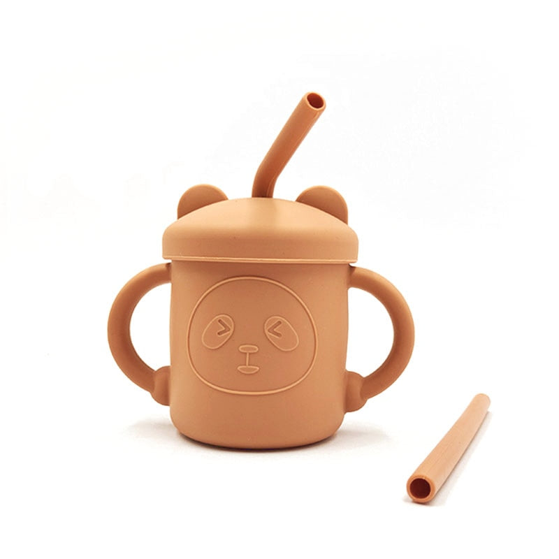 Silicone Training Cup with 2 x Straws